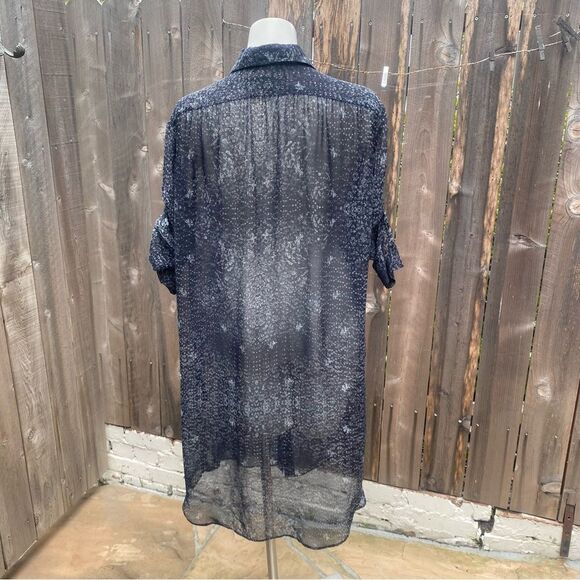 All Saints Sheer gray Button-Up tunic size 4 - Picture 6 of 8
